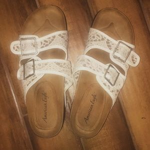 Lace American Eagle slip on sandals!